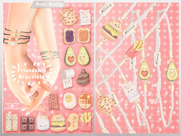 Sims 4 — Dust Bunny - Friendship Bracelets (Marshmallow) by VentaStudio — 17 Unique Friendship Bracelets