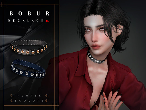 Sims 4 — Leather Choker by Bobur2 — Leather Choker Belt for female 8 colors I hope you like it