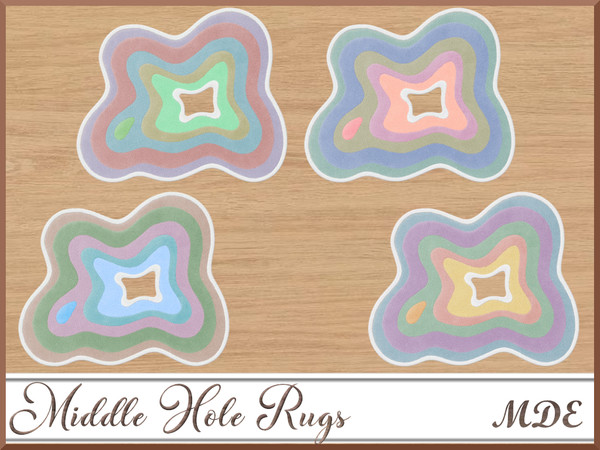 Sims 4 — MDE-Middle Hole Rugs-02 by MDE — With their modern design and color Middle hole rugs add something special to