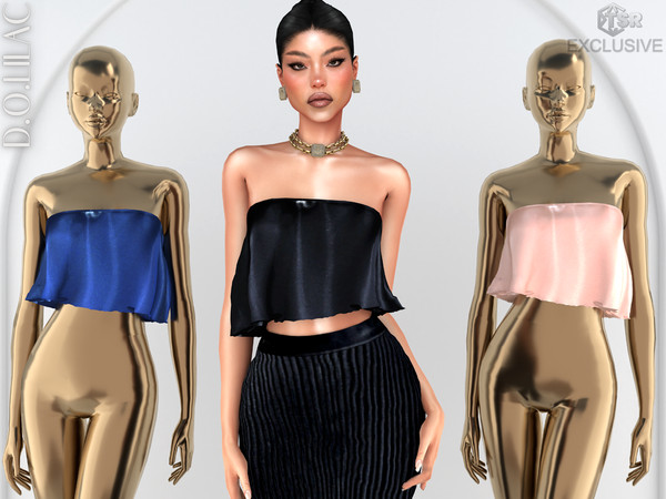 Sims 4 — Strapless Silk Top DO0971 by DOLilac — Custom thumbnail