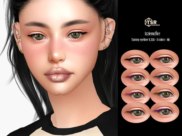 Sims 4 — IMF Tammy Eyeliner N.338 by IzzieMcFire — Tammy Eyeliner N.338 contains 8 colors in hq texture.