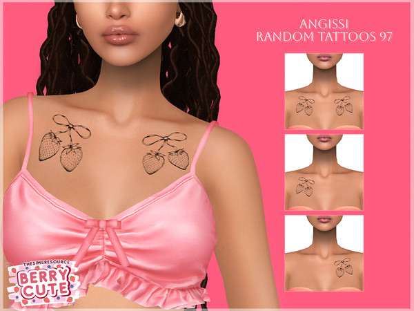 Sims 4 — Random tattoos 97 by ANGISSI — PREVIEWS MADE USING HQ MOD HQ compatible