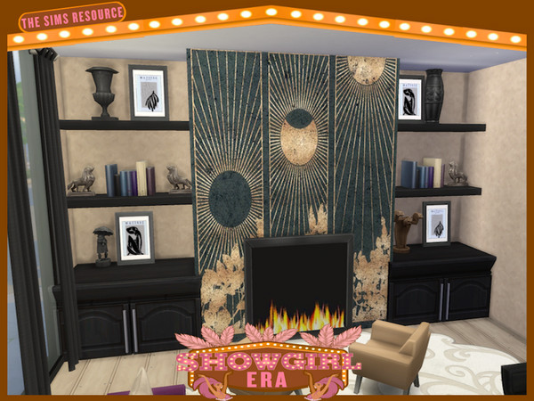 Sims 4 — Showgirl era Moon Rise Panels by lavilikesims — A set of 5 panels that show the moon rising on a black