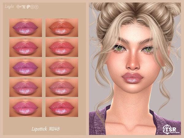 Sims 4 — Lipstick N248 by Layla — Previews were made using HQ Mod