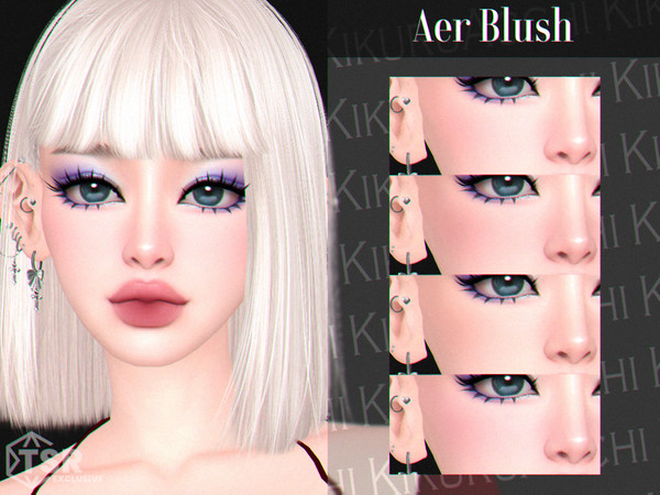 Sims 4 — Aer Blush by Kikuruacchi — - It is suitable for Female and Male. ( Teen to Elder ) - 4 swatches - HQ Compatible