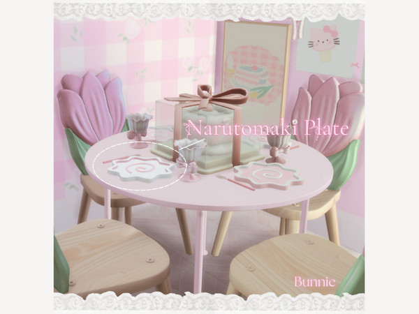 Sims 4 — Narutomaki Plate by ThatBunnie — Cute plate for decor only