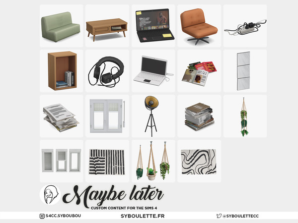 Sims 4 — Maybe Later - Ceiling hanging plants (short) by Syboubou — Maybe Later is a cc set designed to capture the charm