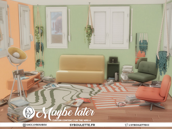 Sims 4 — Maybe Later - Ceiling hanging plants (medium) by Syboubou — Maybe Later is a cc set designed to capture the