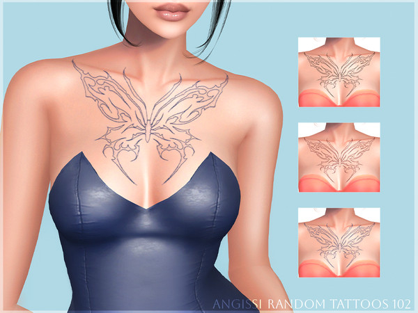 Sims 4 — Random tattoos 102 by ANGISSI — PREVIEWS MADE USING HQ MOD HQ compatible