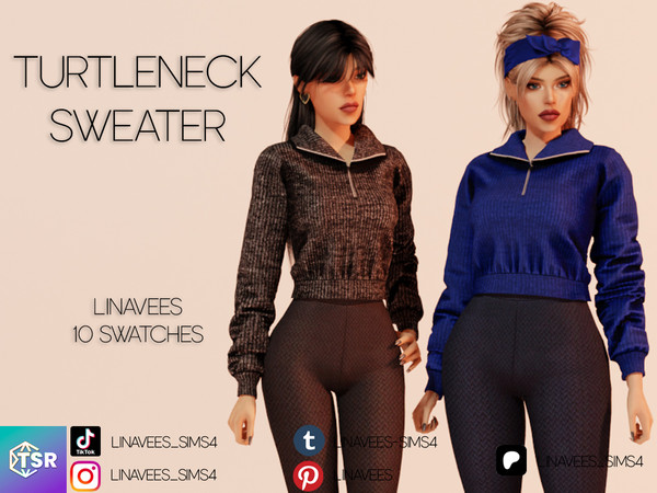 Sims 4 — DEMI - TURTLENECK SWEATER by linavees — New Mesh