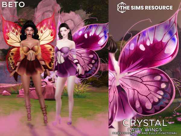 Sims 4 — Crystal (Wings) by Beto_ae0 — Fully functional wings compatible with fairies, you need the Enchanted by Nature