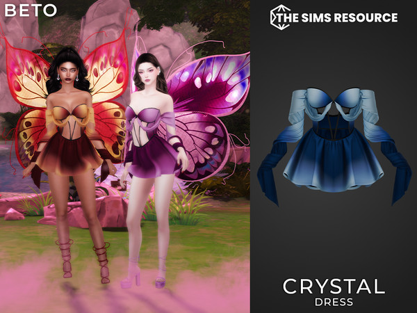 Sims 4 — Crystal (Dress) by Beto_ae0 — Fairy outfit with many colors