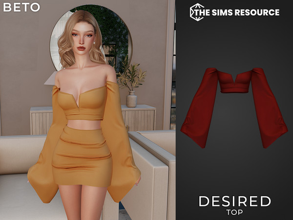 Sims 4 — Desired (Top) by Beto_ae0 — Summery and minimalist dress, enjoy it