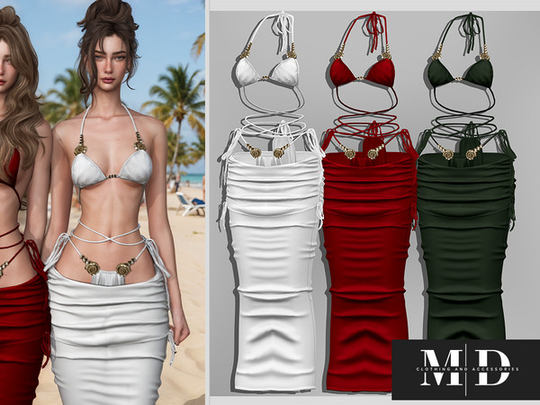 Sims 4 — Natalia three-piece beach dress V1 by Mydarling20 — Outfit Information Age Groups: Teens, Young Adults, Adults,