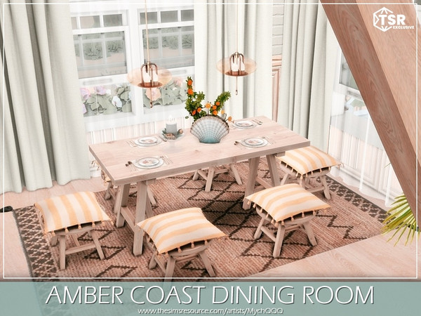 Sims 4 — Amber Coast Dining Room by MychQQQ — Value: $ 7,304