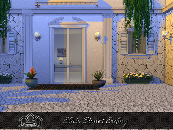 Sims 4 — Slate Stones Siding 6 by Emerald — Durable for exterior projects with natural looking appeal.