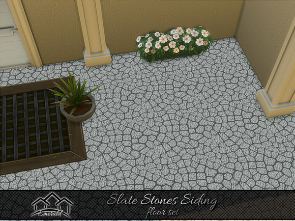 Sims 4 — Slate Stones Siding floor6 by Emerald — Durable for exterior projects with natural looking appeal.(floor set)