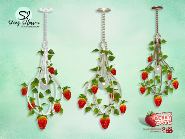 Sims 4 — Berry Blossom Ceiling Lamp Tall by SIMcredible! — While creating the Berry blossom set, our goal was to merge