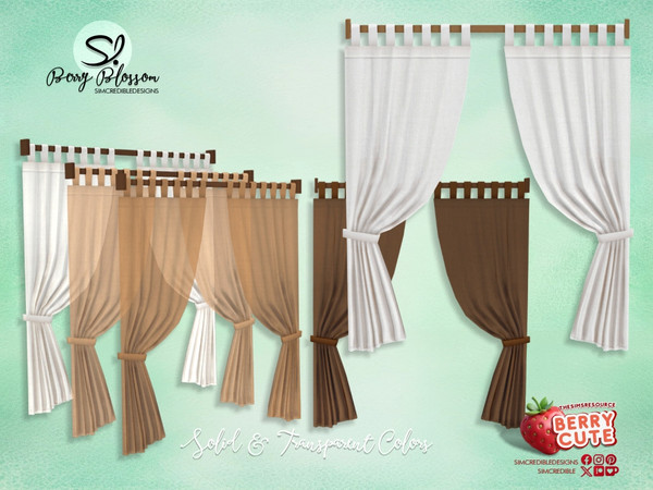 Sims 4 — Berry Blossom Curtain by SIMcredible! — While creating the Berry blossom set, our goal was to merge the cute