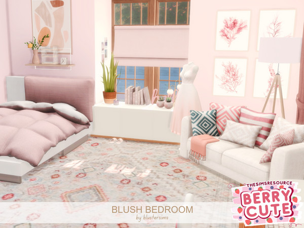 Sims 4 — Blush Bedroom by BlusterSims — Beautiful bedroom in blush tones and subtle colours. Size: 6x7