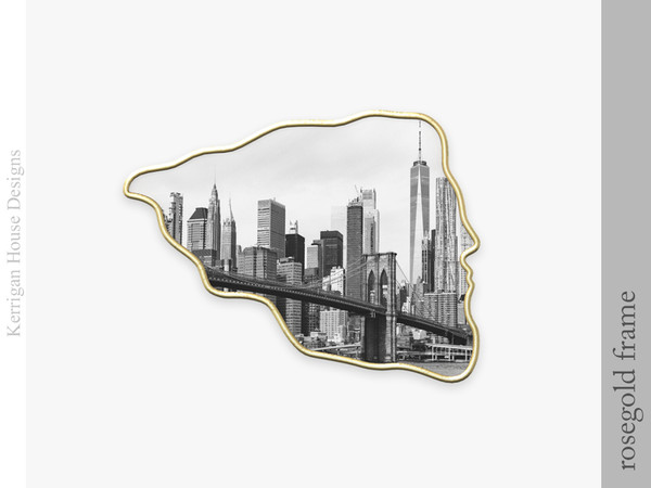 Sims 4 — Rosegold Frame by kerriganhouse — A set of luxury objects with gold accents.