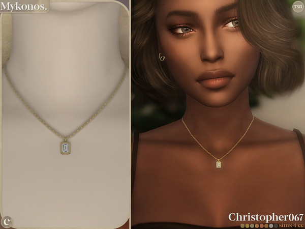 Sims 4 — Mykonos Necklace by christopher0672 — This is an effortlessly chic and simple rolo chain necklace with a