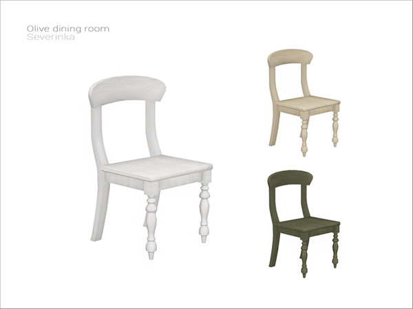 Sims 4 — [Olive dining] - dining chair by Severinka_ — Dining chair From the set 'Olive dining room' Build / Buy