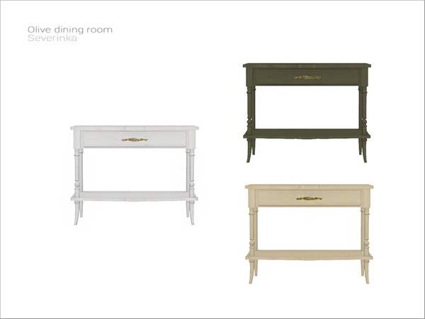 Sims 4 — [Olive dining] - console table by Severinka_ — Console table From the set 'Olive dining room' Build / Buy