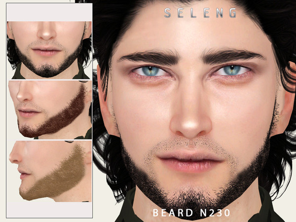 Sims 4 — Beard N230 by Seleng — HQ compatible beard with 21 colours, available for Teen to Elder.