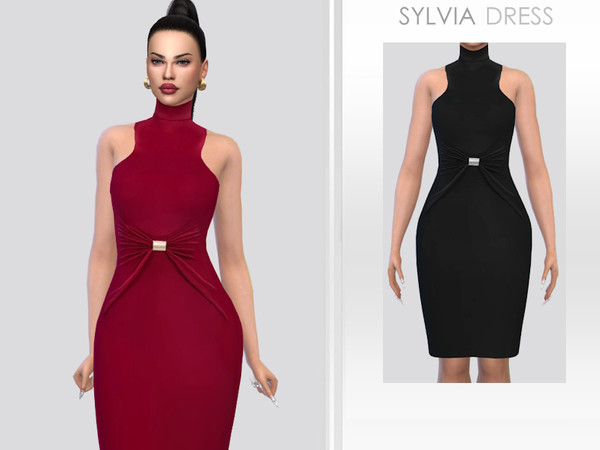 Sims 4 — Sylvia Dress by Puresim — Female dress in 2 swatches