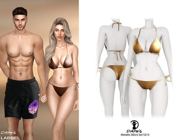 Sims 4 — PATREON - Metallic Bikini Set S313 by Daph's — 10 Swatches