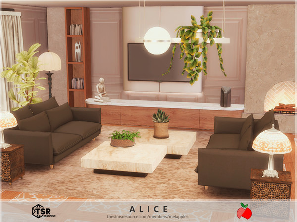 Sims 4 — Alice - living by melapples — a large elegant living room. enjoy! 10x9