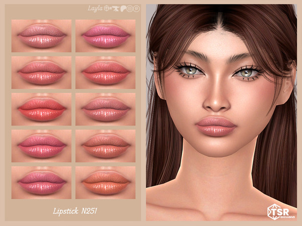 Sims 4 — Lipstick N251 by Layla — Previews were made using HQ Mod