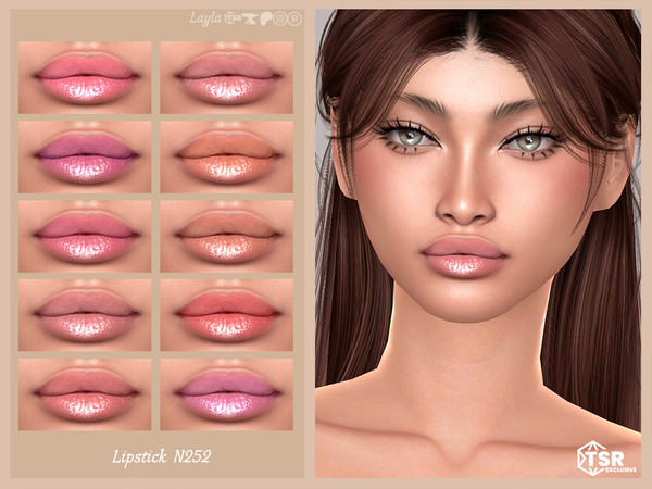 Sims 4 — Lipstick N252 by Layla — Previews were made using HQ Mod