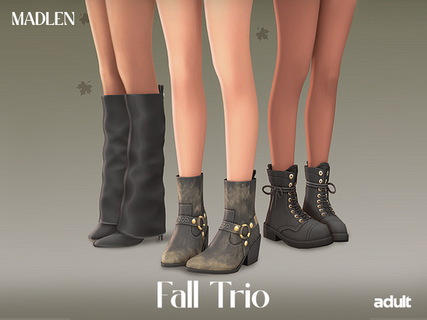 Sims 4 — [Madlen] Fall Trio (Cowboy Boots).package by Madlen — Three must-have boot styles, 8 cozy colors! City chic,