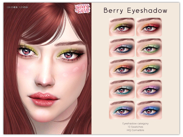 Sims 4 — Berry Eyeshadow by Lisaminicatsims — -Eyeshadow category -HQ comatble -10 swatches