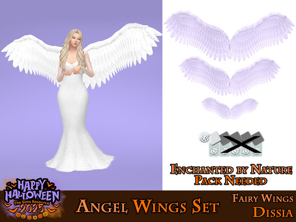 Sims 4 — Angel Wings v1 (Large) by Dissia — Angel feather wings available in 3 sizes !! Enchanted by Nature Pack Needed