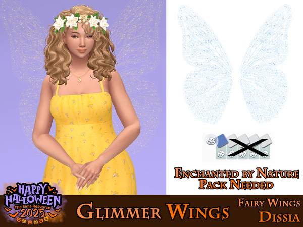 Sims 4 — Glimmer Wings by Dissia — Soft wings made of fairy glitter !! Enchanted by Nature Pack Needed !!