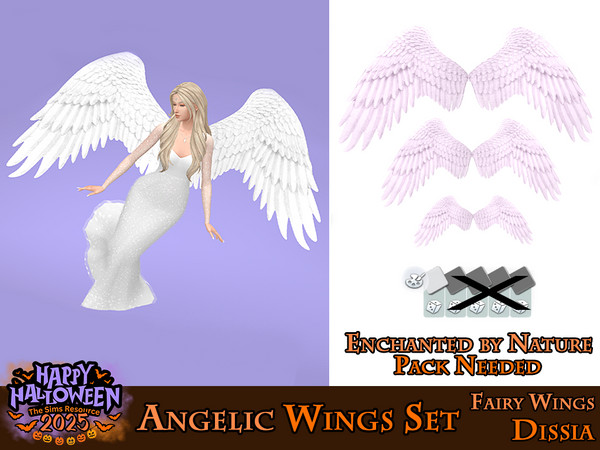 Sims 4 — Angelic Wings v1 (Large) by Dissia — Angel feather wings available in 3 sizes !! Enchanted by Nature Pack Needed