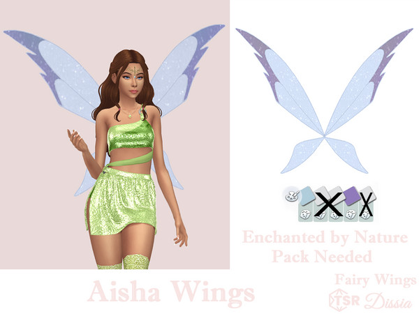 Sims 4 — Aisha Wings by Dissia — Popular cartoon fairy character Aisha or Layla wings.