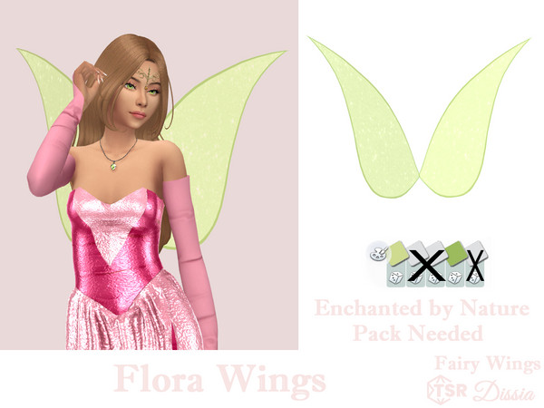 Sims 4 — Flora Wings by Dissia — Popular cartoon fairy character Flora wings.