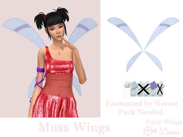Sims 4 — Musa Wings by Dissia — Popular cartoon fairy character Musa wings.