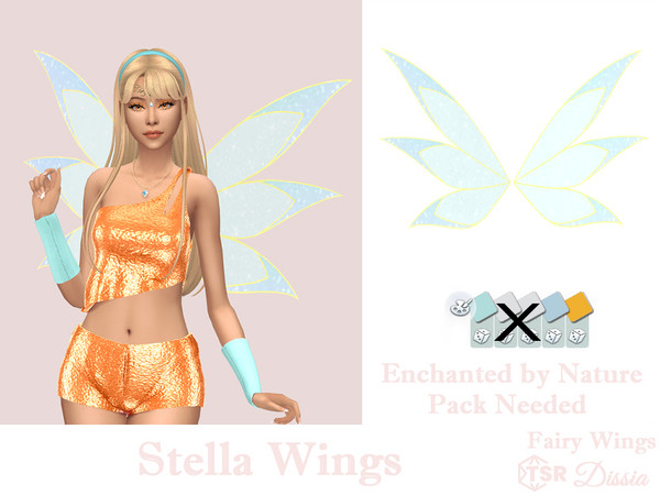 Sims 4 — Stella Wings by Dissia — Popular cartoon fairy character Stella wings.