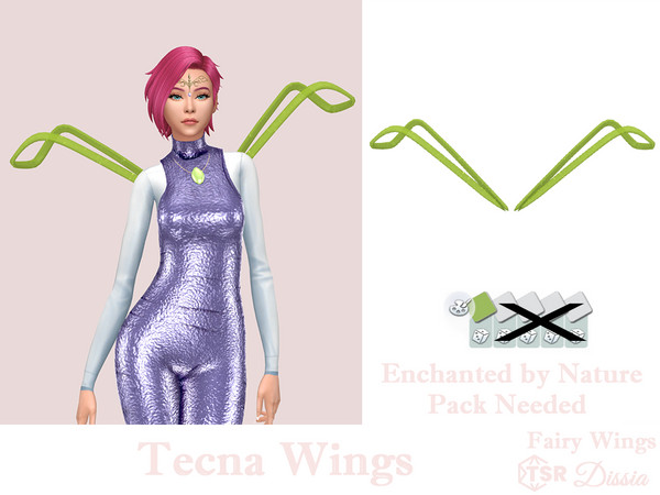 Sims 4 — Tecna Wings by Dissia — Popular cartoon fairy character Tecna wings.