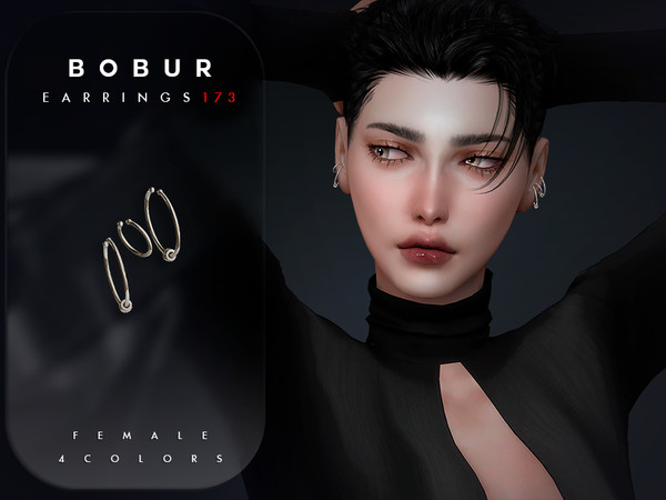 Sims 4 — Cuff Earrings by Bobur2 — Cuff Hoop Earrings for female 4 colors I hope you like it