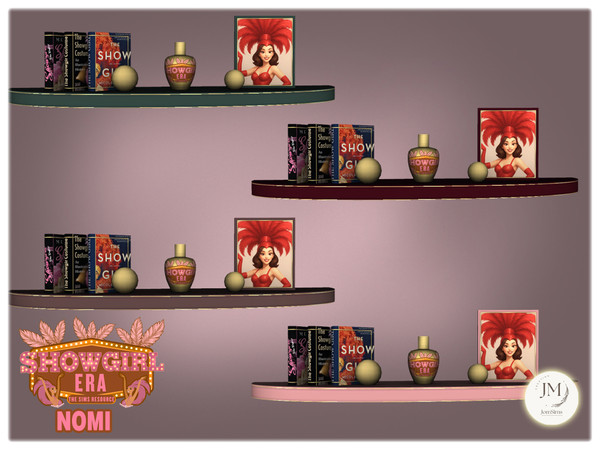 Sims 4 — Jomsims showgirl Era Nomi wall shelf2 by jomsims — For our Show girl Collection, discover Beauty Dance Dressing