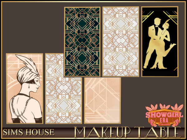 Sims 4 — Sims House ART DECO PANELS | MAKEUP TABLE by Sims_House — MAKEUP TABLE