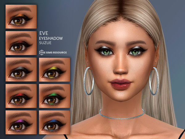 Sims 4 — Eve Eyeshadow N102 by Suzue — 10 Swatches