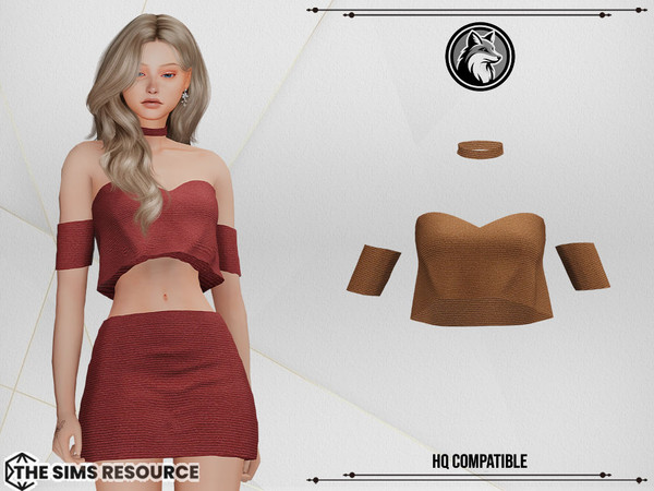 Sims 4 — Mina Set Top by ForLima — 4 Colors