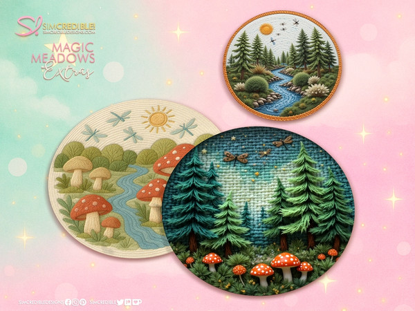 Sims 4 — Enchanted Rug by SIMcredible! — While decorating our Magic Meadows Fairy set, we missed some little things... a